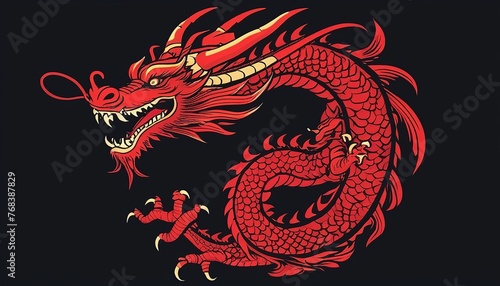 Chinese Zodiac Dragon: A Modern Flat Style Vector Illustration