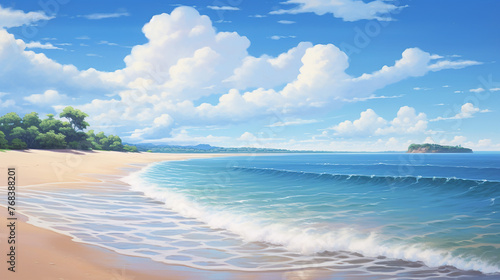 sandy serenity with a tranquil beach scene © pjdesign
