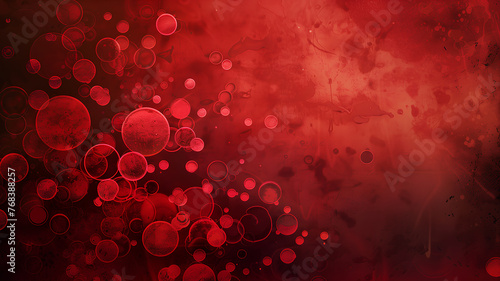 Red Blood Cells and Plasma Abstract . This image is an artistic representation of red blood cells in plasma, captured in a vivid, abstract, and dynamic red composition. 