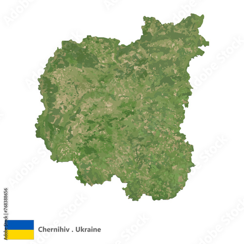 Chernihiv, Oblasts of Ukraine Topographic Map (EPS)