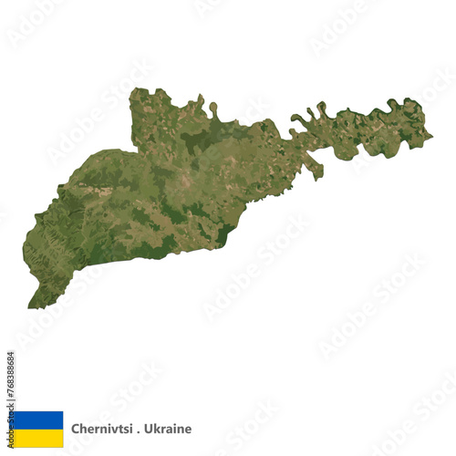 Chernivtsi, Oblasts of Ukraine Topographic Map (EPS) photo