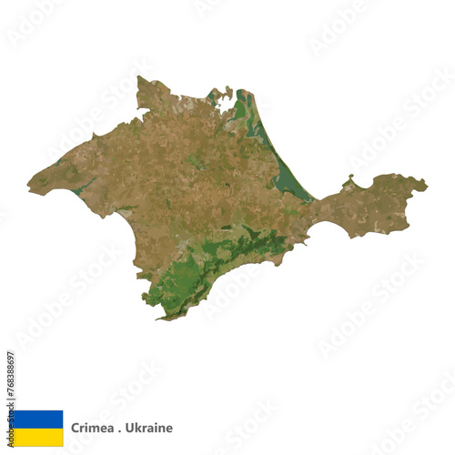 Crimea, Oblasts of Ukraine Topographic Map (EPS)