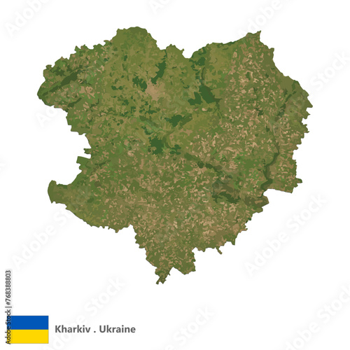 Kharkiv, Oblasts of Ukraine Topographic Map (EPS)