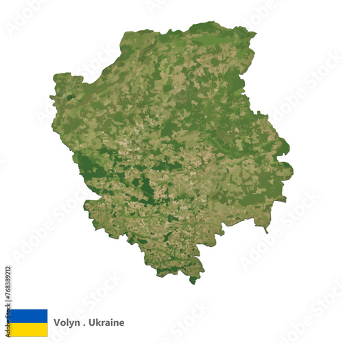 Volyn, Oblasts of Ukraine Topographic Map (EPS)