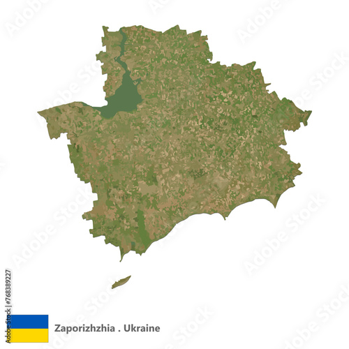 Zaporizhzhia, Oblasts of Ukraine Topographic Map (EPS)