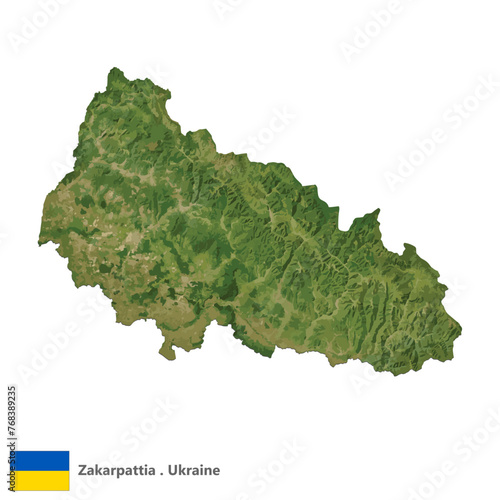 Zakarpattia, Oblasts of Ukraine Topographic Map (EPS)