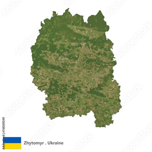 Zhytomyr., Oblasts of Ukraine Topographic Map (EPS) photo