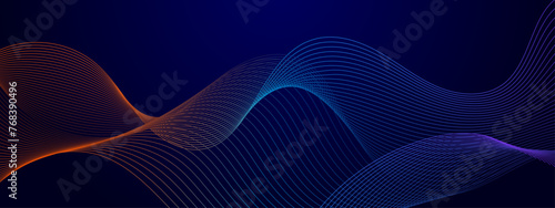 Purple violet green and blue vector abstract technological modern line background. Modern smooth wavy lines. Futuristic concept. Suit for banner, brochure, cover, website, corporate, flyer
