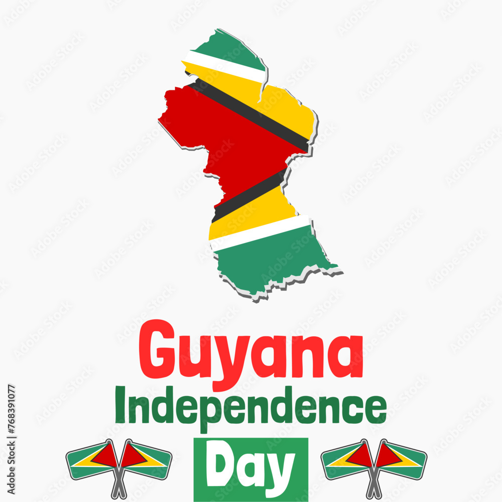 Obraz premium Guyana independence day social media design