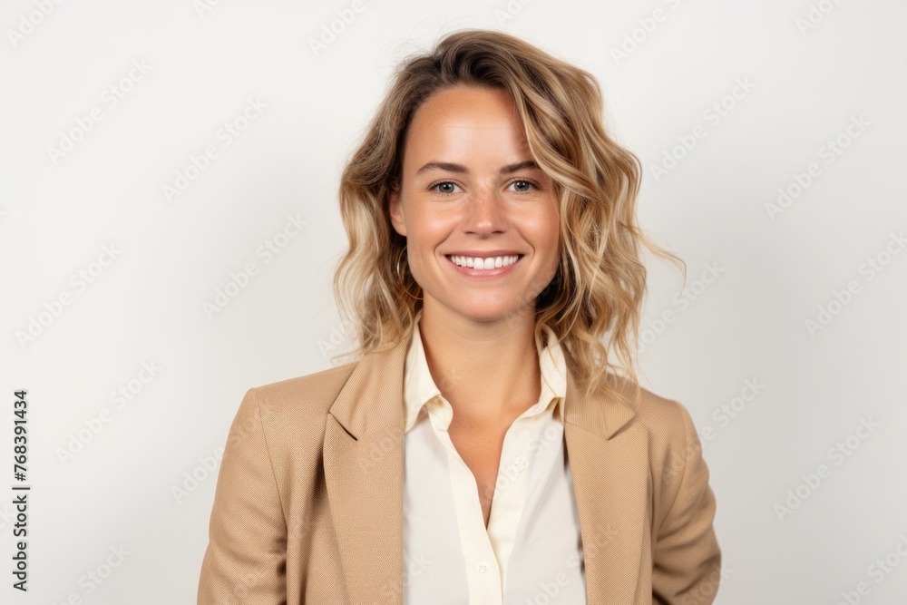 Portrait of young smiling business woman. Isolated white background. Portrait of young smiling business woman. Isolated white background.