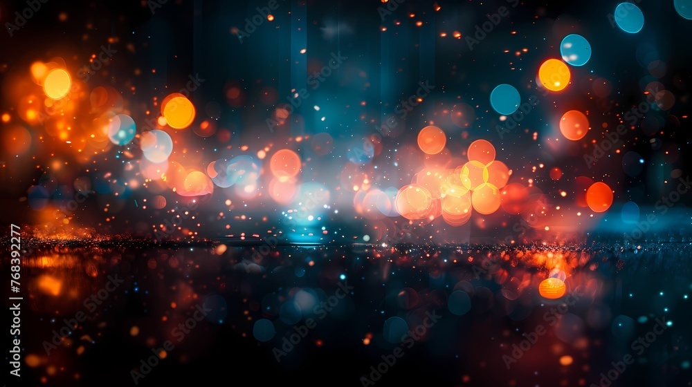 Abstract dark  blurred  with bokeh effect background, poster and wallpaper or banner