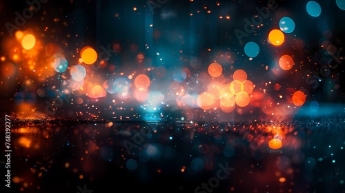 Abstract dark  blurred  with bokeh effect background, poster and wallpaper or banner photo