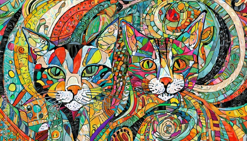 AI-generated art cat (Art Meow series)	
