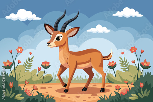 a-delightful-and-adorable-impala-walking-in-a-tr.eps