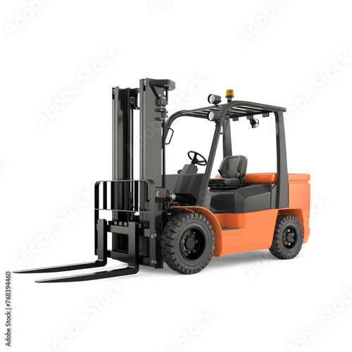 Create an image featuring a modern forklift specifically designed for efficient on transparency background PNG 