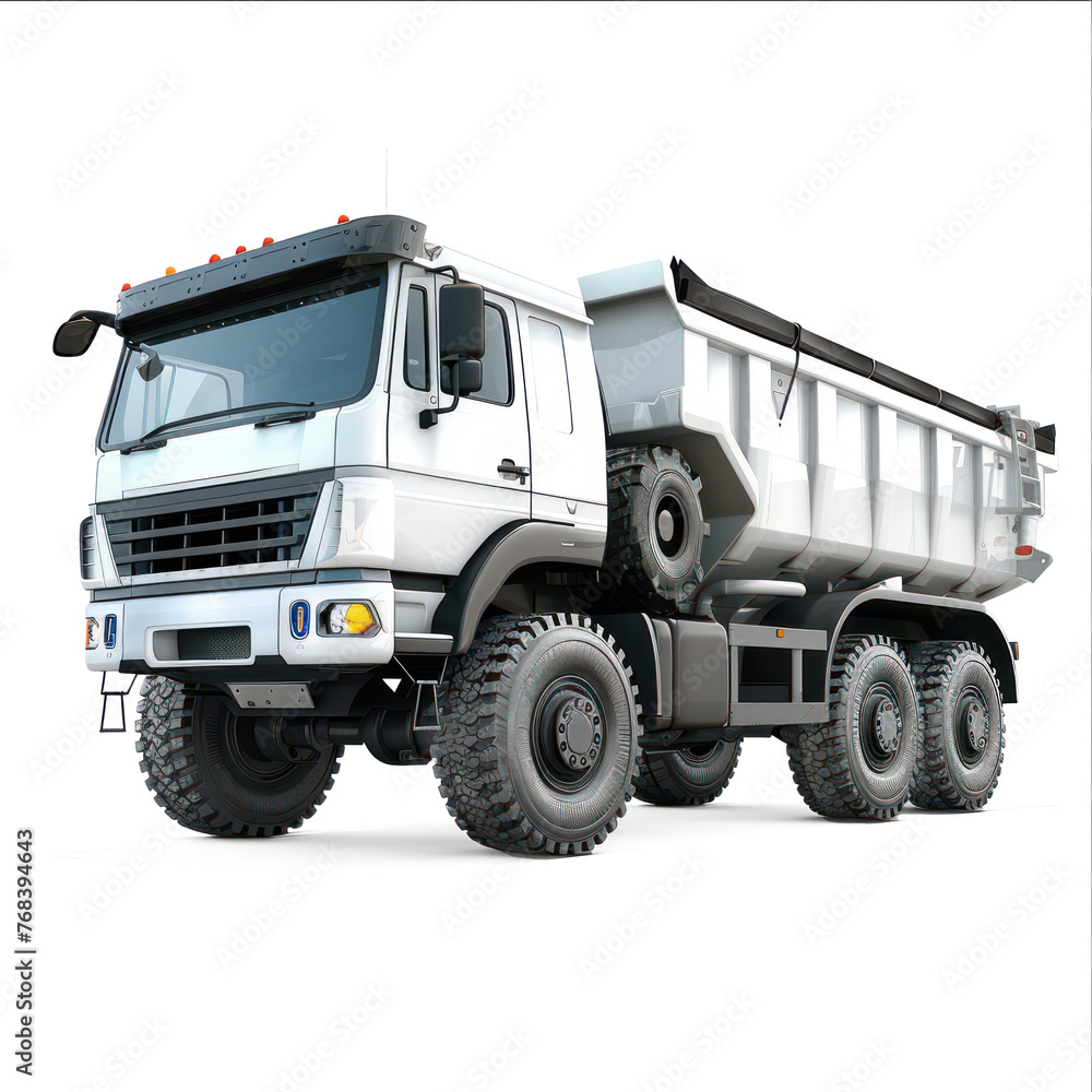 icone white background clean camion terex good tires on transparency background PNG
