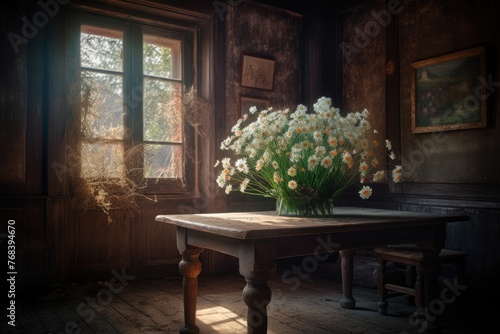 Beautiful fantasy vintage flower, digital background