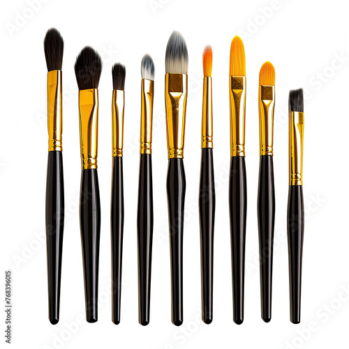 set of brushes isolated on white