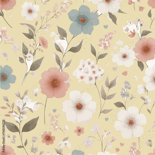 Wallpaper Mural A simple pattern wallpaper of flowers Torontodigital.ca