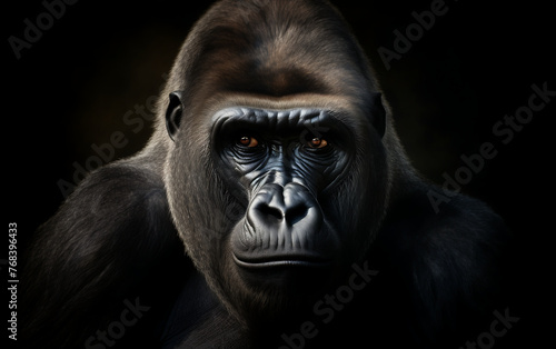 Portrait of a Western Lowland Gorilla in the rainforest