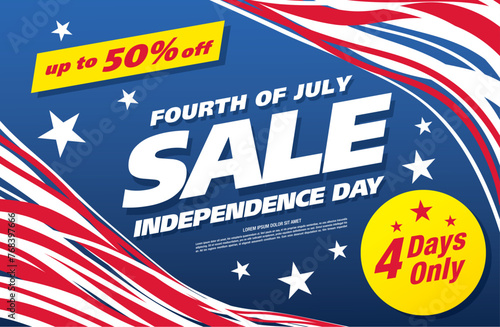 independence day sale banner vector graphic design