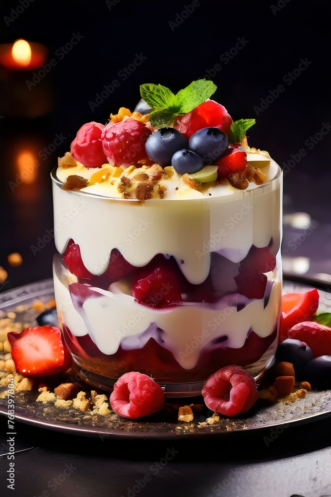 yogurt with muesli and berries yogurt with muesli and berries