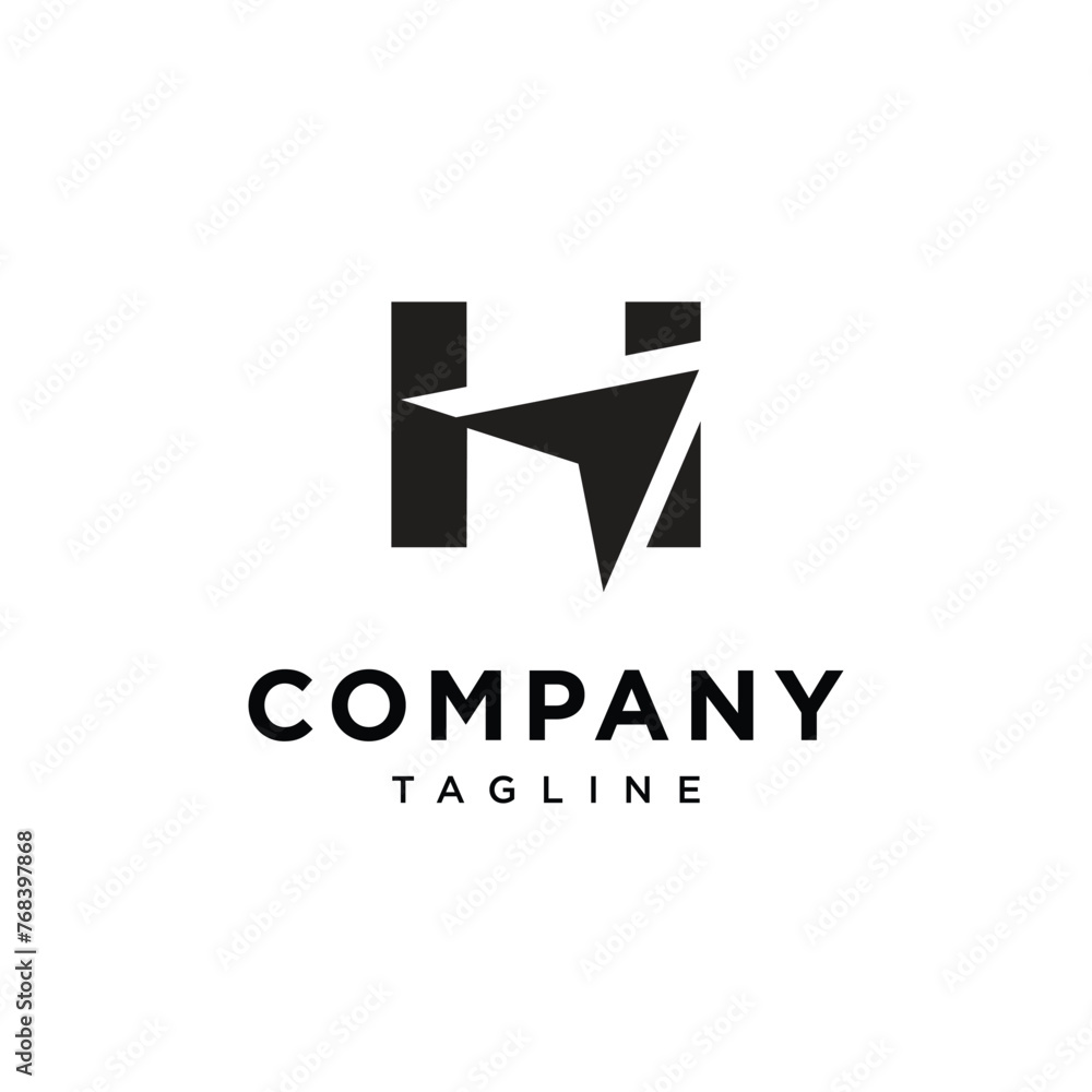 Fototapeta premium Letter H plane logo icon vector template.eps