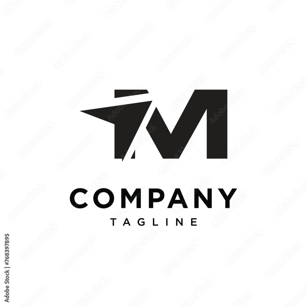 Fototapeta premium Letter M plane logo icon vector template.eps