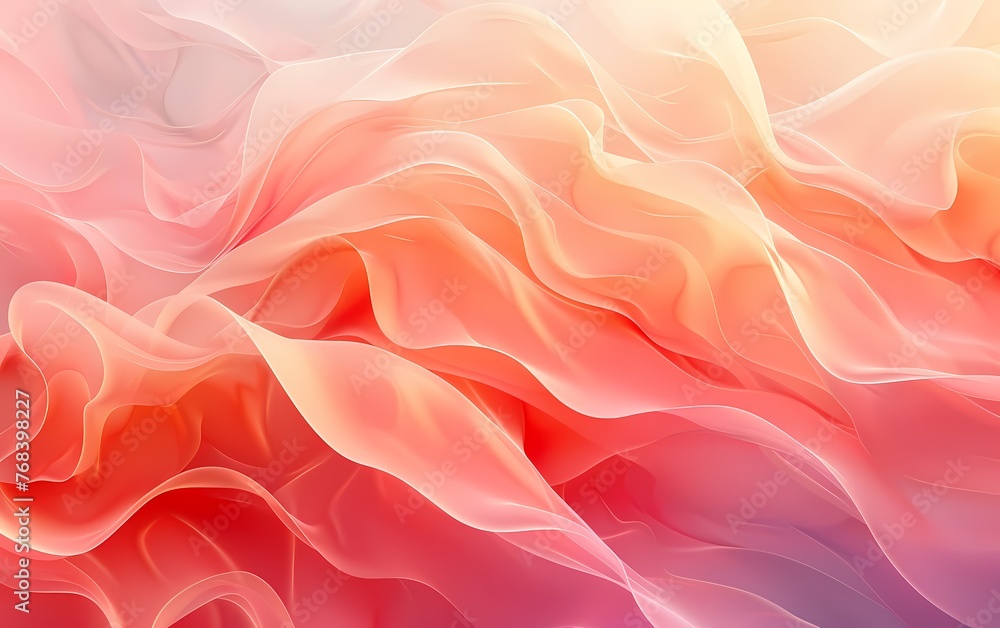 Obraz premium Abstract pink and red wave pattern on light pink background