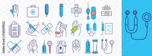 flat vector  healthcare icon set