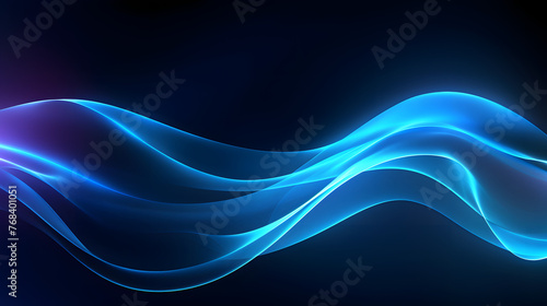 Digital technology blue rhythm wavy line abstract graphic poster web page PPT background with generative