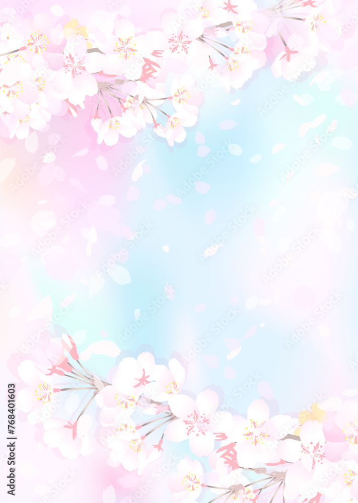 満開の桜と青空	