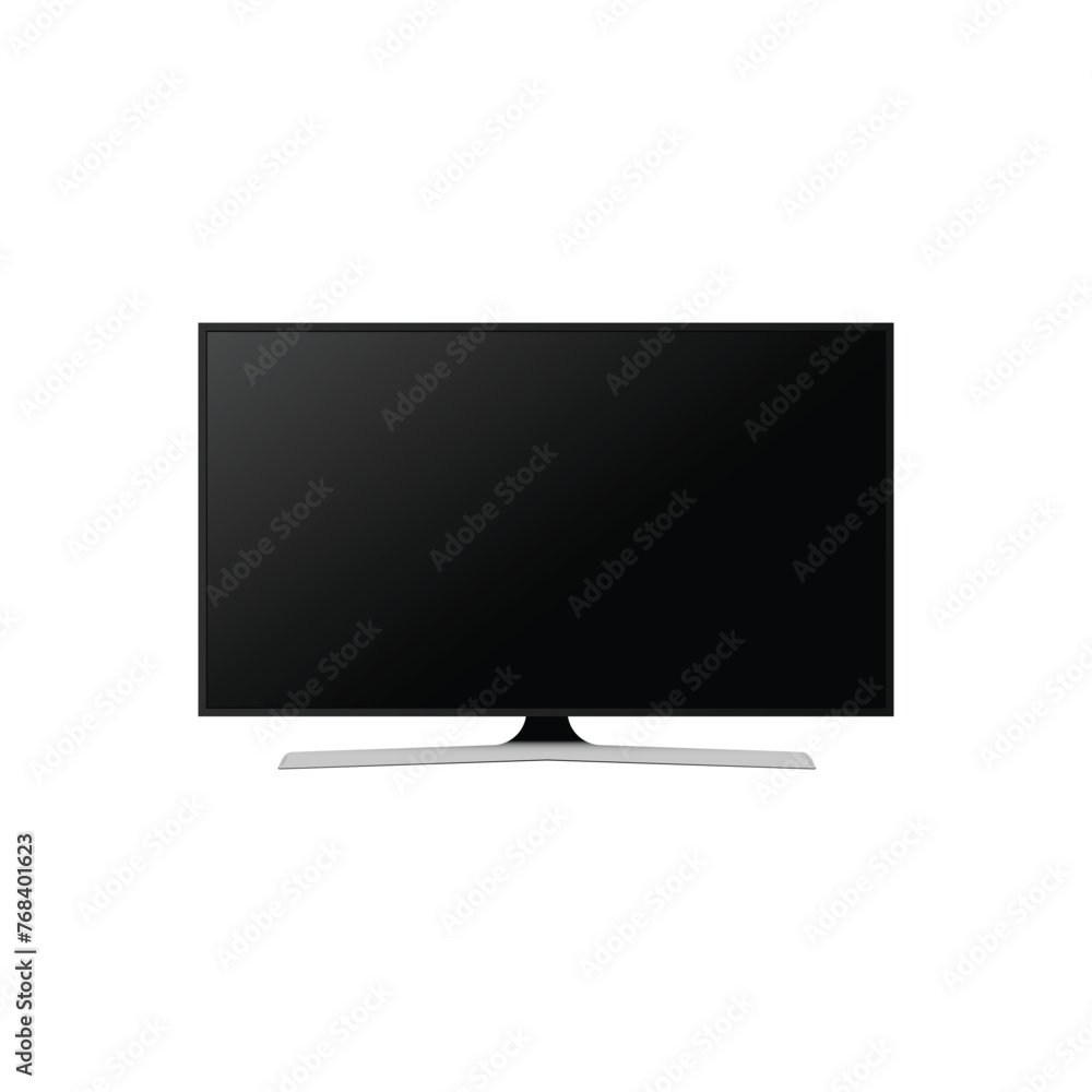 Realistic television screen on background. TV, modern blank screen lcd, led. Vector