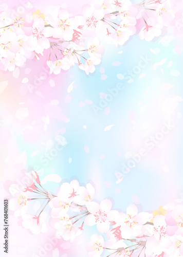 満開の桜と青空 