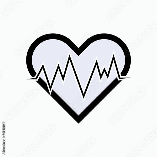 Heartbeat Icon. Cardiology, Pulsation of the Heart. Palpitation Symbol - Vector.