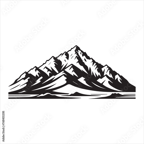 Changtse mountain silhouette vector illustration 
 photo