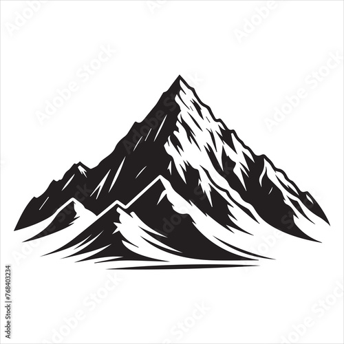 K2 mountain silhouette vector illustration 
