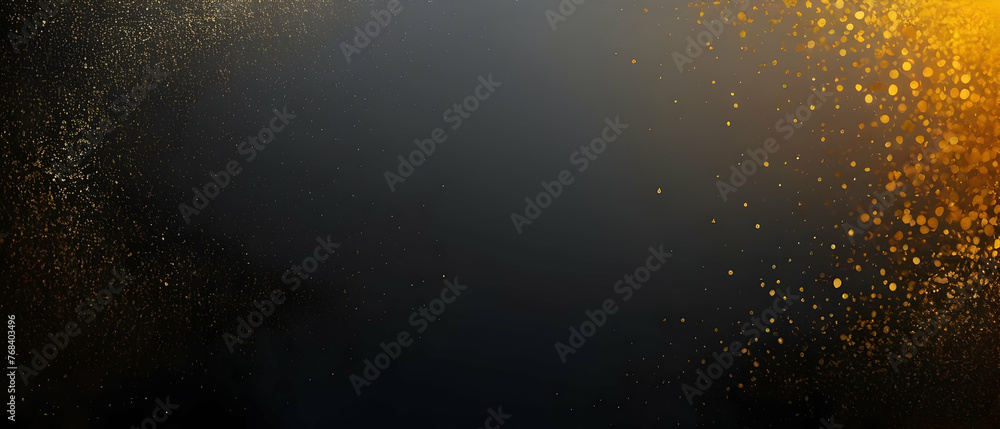 Obraz premium Grainy gradient background gray brown golden yellow glowing light, dark noise texture banner poster background.