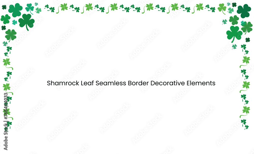 shamrock leaf seamless border on isolated background vector decorative elements