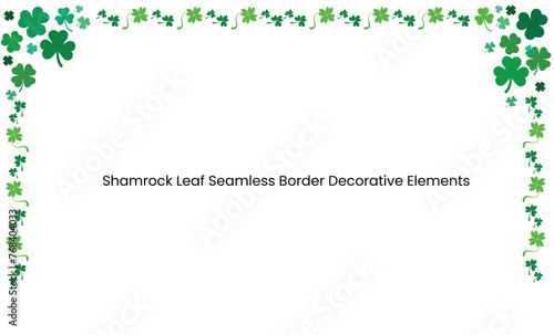 shamrock leaf seamless border on isolated background vector decorative elements