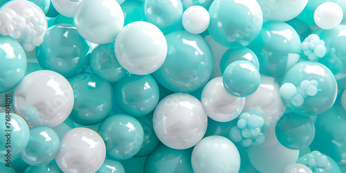 Pattern of aqua color balloons party 