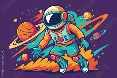 astronaut illustration vector t-shirt design