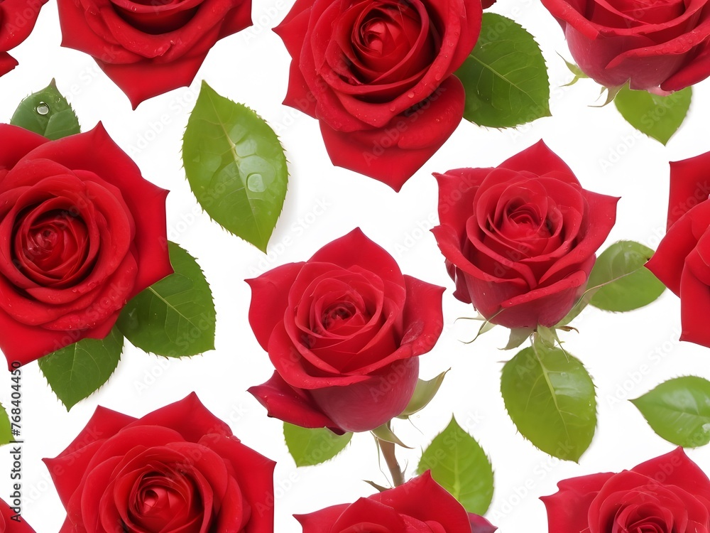 Red Roses Bouquet on White Background Red Roses Bouquet on White Background