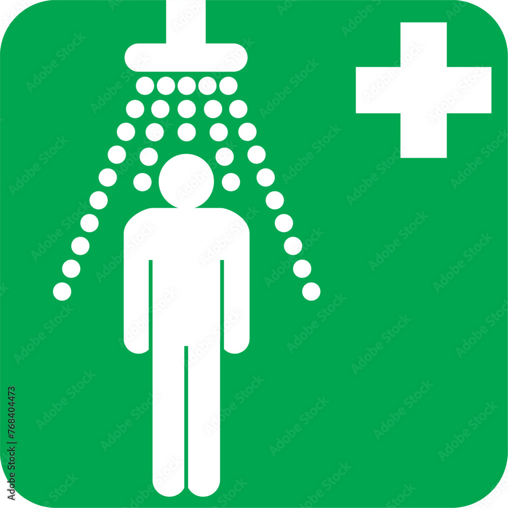 Emergency Shower, Symbol ,Sign, public showers,first aid signs Safety