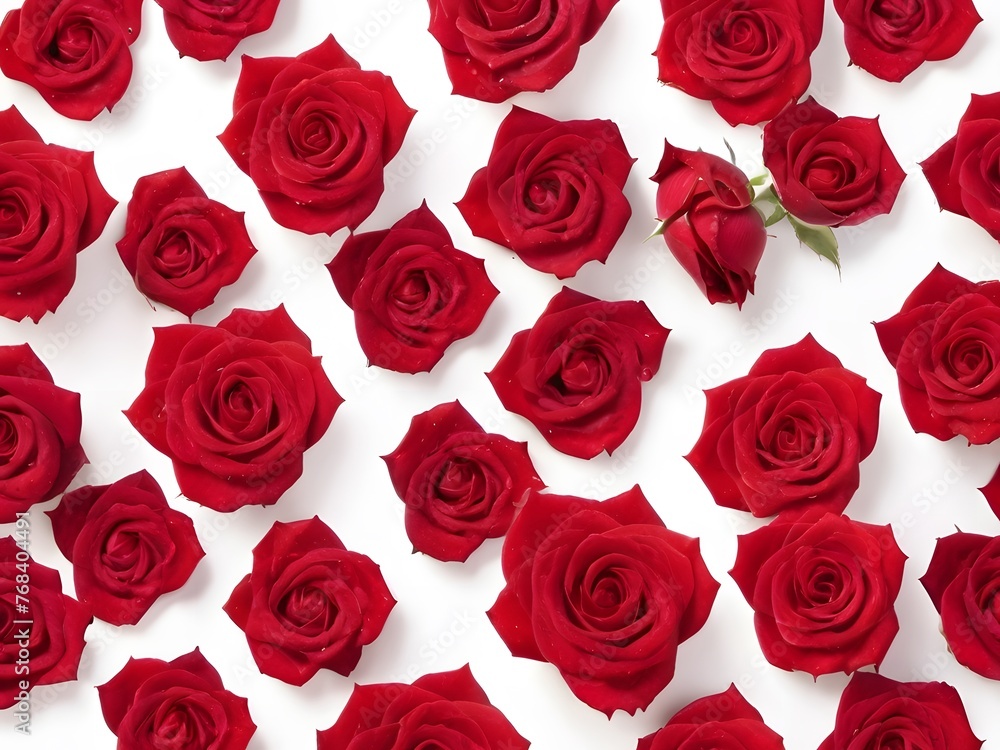 Red Roses Bouquet on White Background Red Roses Bouquet on White Background