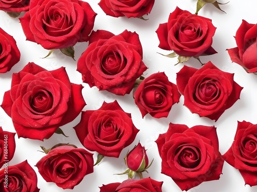 Red Roses Bouquet on White Background © atosuwan
