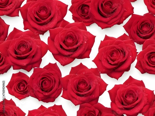 Red Roses Bouquet on White Background