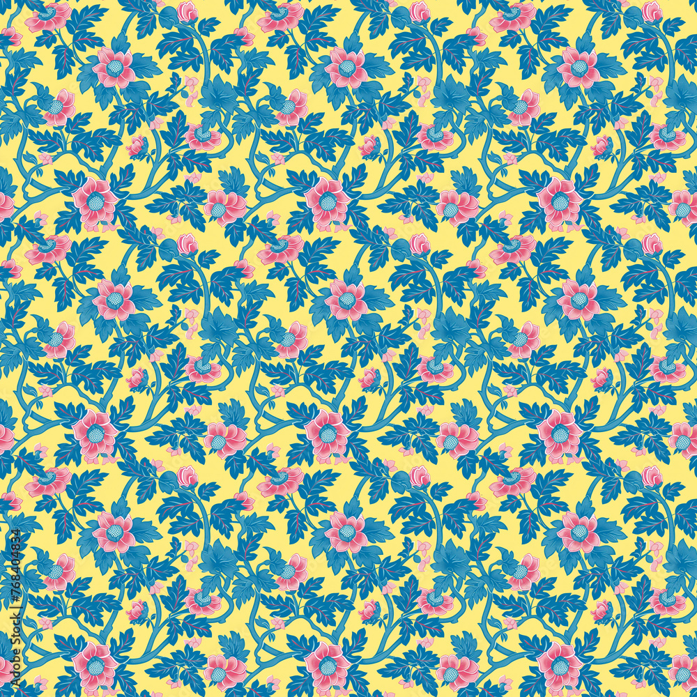 custom made wallpaper toronto digitalSingapore Peranakan seamless pattern, seamless tile, floral background, Peranakan culture, Nyonya motifs, Nyonya pattern for gift paper, card, textile and product design