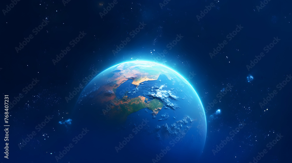 Digital technology universe earth abstract graphic poster web page PPT background with generative