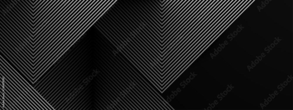 Black and white vector 3D abstract line modern tech futuristic glow banner Black and white vector 3D abstract line modern tech futuristic glow banner